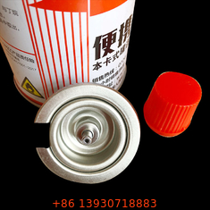 এরোসল রান্নার ক্যানিস্টারের জন্য লাল কভার সহ OEM এক ইঞ্চি বিউটেন ক্যাম্পিং গ্যাস ফার্নেস ভালভ 223g