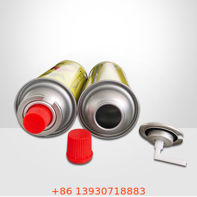 এরোসল রান্নার ক্যানিস্টারের জন্য লাল কভার সহ OEM এক ইঞ্চি বিউটেন ক্যাম্পিং গ্যাস ফার্নেস ভালভ 223g