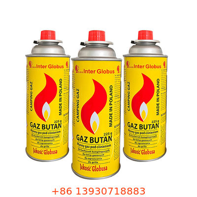 BBQ গ্যাস স্টোভের জন্য 65 মিমি টিনপ্লেট পোর্টেবল বিউটেন গ্যাস ক্যানিস্টার