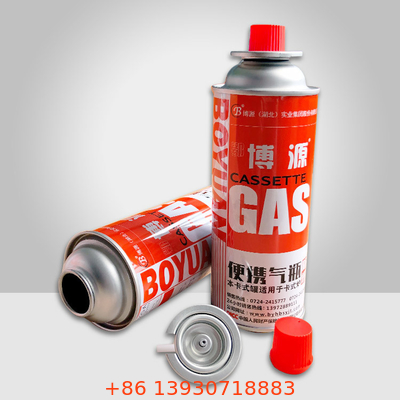 Dia 65mm ক্যাম্পিং বিউটেন গ্যাস ক্যানিস্টার 400ml বিউটেন স্টোভ ক্যানিস্টার