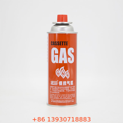 ক্যাম্পিং স্টোভ 400ml ক্ষমতার জন্য CMYK প্রিন্টিং রিফিলযোগ্য বিউটেন গ্যাস ক্যানিস্টার