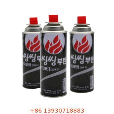 বহিরঙ্গন কার্যক্রম 227g পোর্টেবল বিউটেন গ্যাস সিলিন্ডার টিনপ্লেট উপাদান