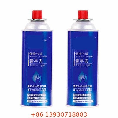 রিফিলযোগ্য ক্যাম্পিং Bbq গ্যাস বোতল 400ml ক্ষমতা 65mm ব্যাস 220g ওজন