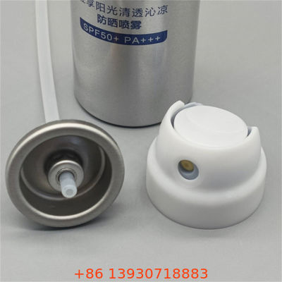 কসমেটিক স্প্রে ব্যবহারের জন্য সানস্ক্রিন এয়ারোসোল ভালভ ¢ এক্সট্যুয়েটর সহ ত্বকের যত্ন প্যাকেজিং সলিউশন ¢ ইউভি সুরক্ষার জন্য ক্রমাগত কুয়াশা বিতরণকারী