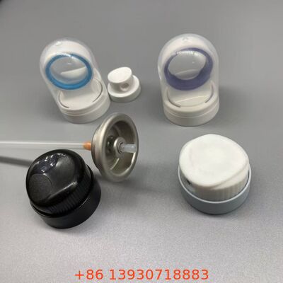 নিয়ন্ত্রিত আউটপুট প্রযুক্তি সহ অ্যারোসোল সানস্ক্রিন স্প্রে ভালভ, ব্লক-প্রতিরোধী নল এবং 360 ডিগ্রি অপারেশন