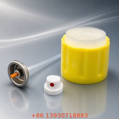 ধাতু + প্লাস্টিকের উপাদান এবং 57mm / 65mm ক্যাপ অপশন সহ 1 ইঞ্চি ফোম এয়ারোসোল ভালভ সমাবেশ