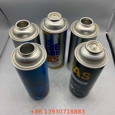 ক্যাসেট গ্যাস উচ্চ চাপ 18-21 বার এয়ারোসোল খালি টিনপ্লেট ক্যান 65mm 57mm